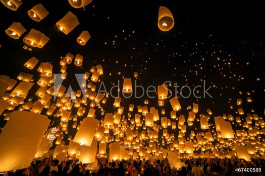 Bild på Loi Krathong and Yi Peng Festival Chiang mai Thailand